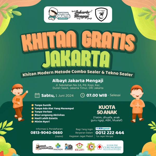 Foto Khitan Gratis Jakarta Mengaji Jagat Peduli 2024