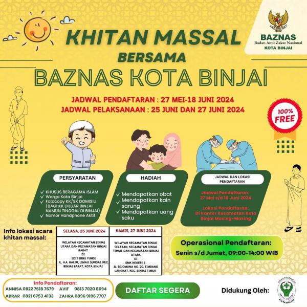 Foto Khitanan Massal BAZNAS Kota Binjai