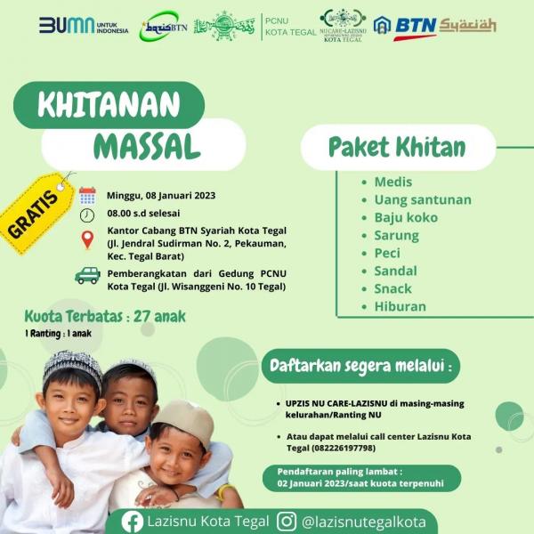 Foto Khitanan Massal Gratis NU Care-LAZISNU Kota Tegal