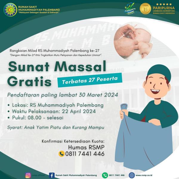 Foto ​Sunat Massal Gratis Palembang 2024